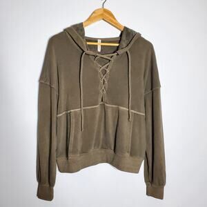 Free People Movement Believer hooded sweatshirt Army Green Size Small